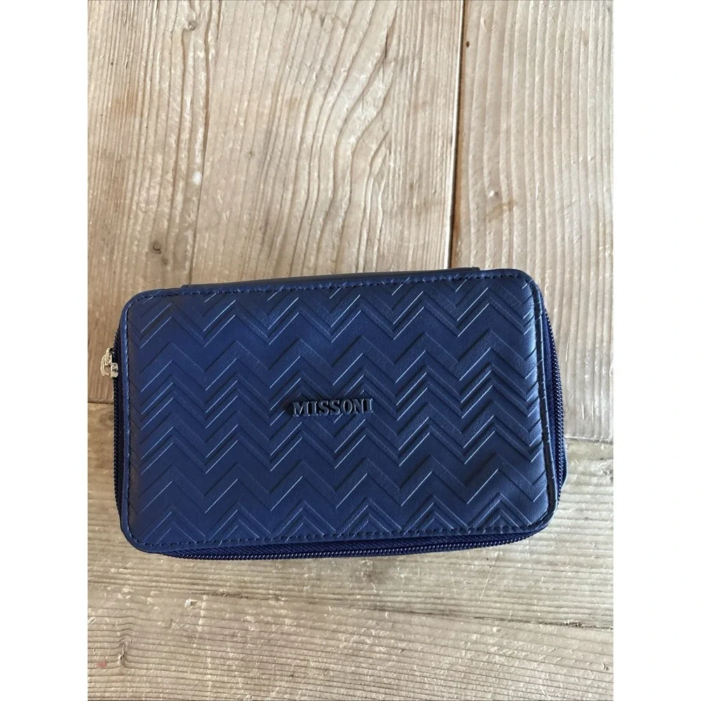 Missoni for Delta Amenity Bag Blue Chevron Cosmetic Travel Case First Class